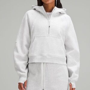 lululemon light gray scuba half zip hoodie